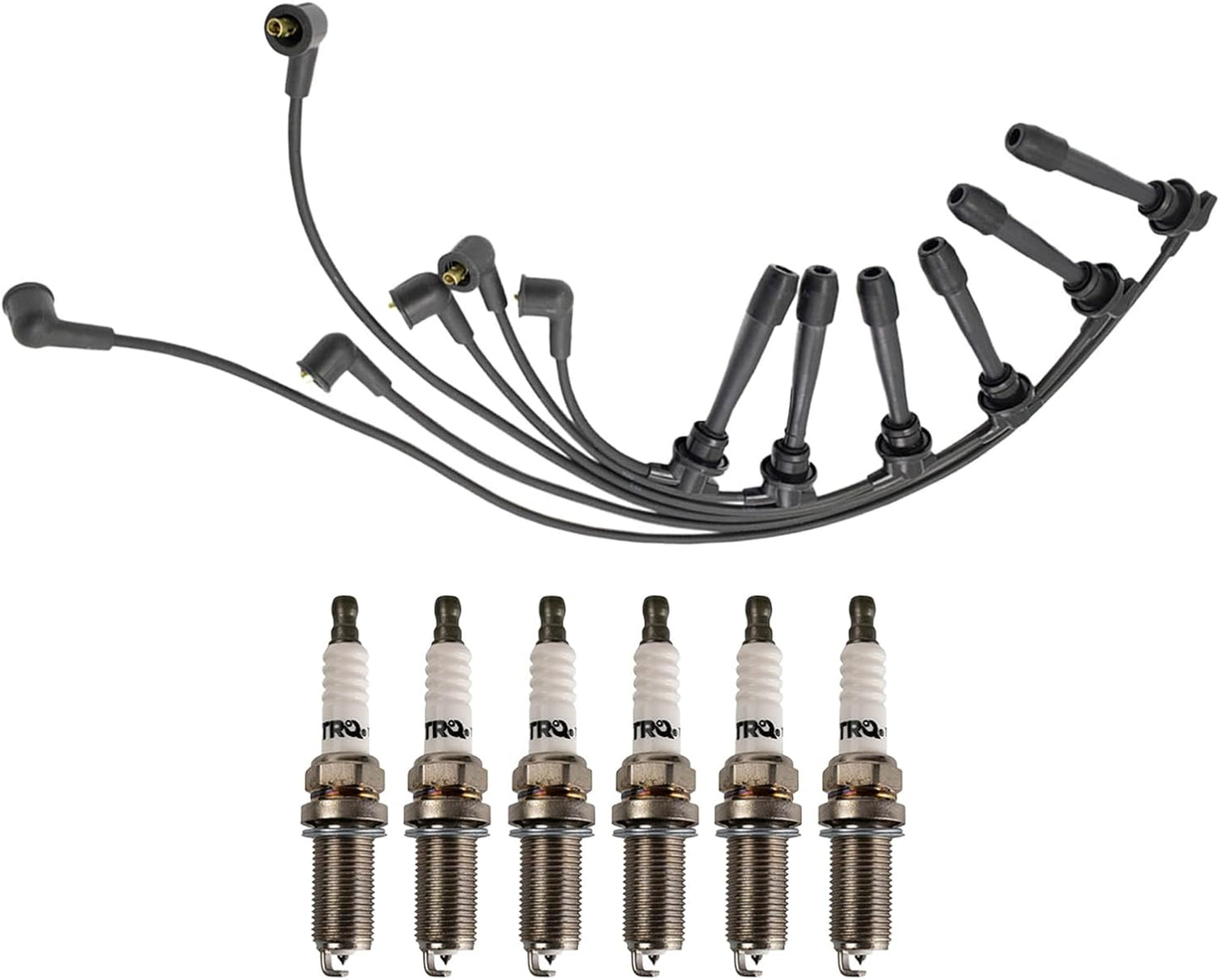 TRQ Ignition Kit Spark Plugs Wire Set Compatible with 2011-2019 Ford Fiesta