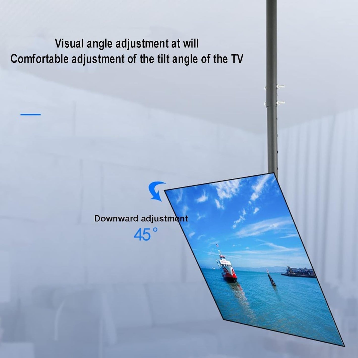 Ceiling TV Mount Bracket - Adjustable TV Ceiling Mount, for 32-75 Inch TV, Tilt and Swivel, Height Adjustment, Swivel and Tilt TV Mount