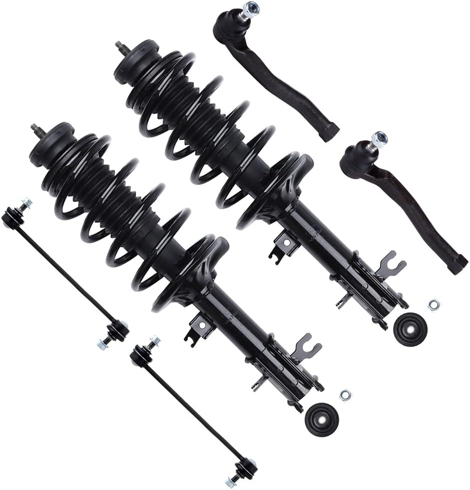 SCITOO Struts Shock suspension kit for Chevrolet Aveo 2004-2011,for Chevrolet Aveo5 2006-2011,for Pontiac G3 2009,Complete Struts Assembly Stabilizer Bar Link Kit Tie Rod End 6 Pcs