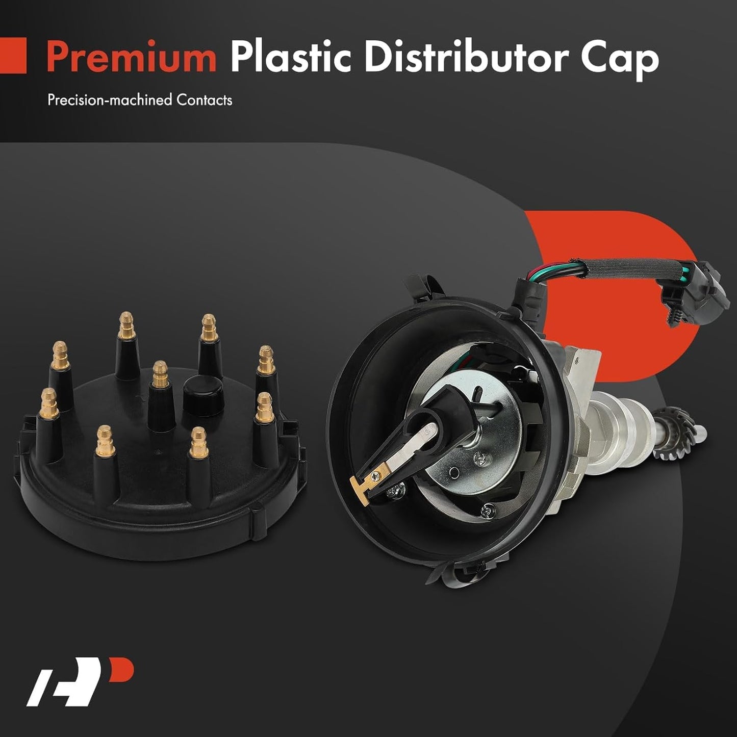 A-Premium Ignition Distributor with Cap and Rotor Compatible with Ford Bronco, E-150 Econoline, E-150 Econoline Club Wagon, F-150, F-250 1992-1996, 5.0L