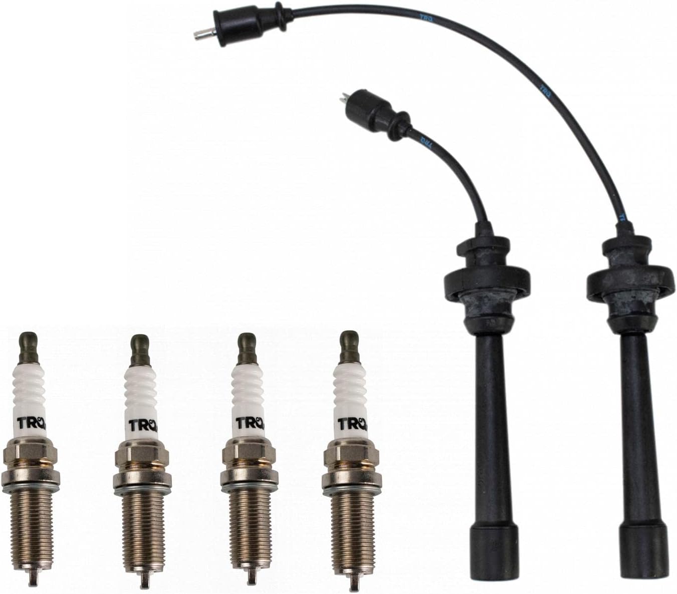 TRQ Ignition Kit Spark Plugs Wire Set Compatible with 2011-2019 Ford Fiesta