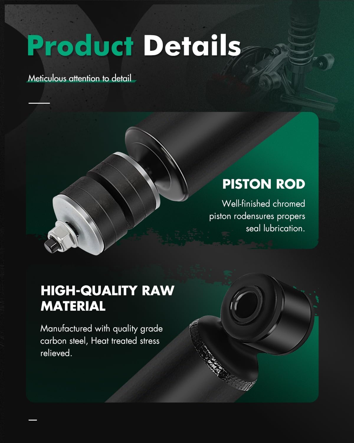 SCITOO - Rear Shock Absorber for Ford Fits 1994 1995 1996 1997 1998 1999 2000 2001 2002 2003 2004 for Ford Mustang Shocks 344433 Struts - 2Pc Set