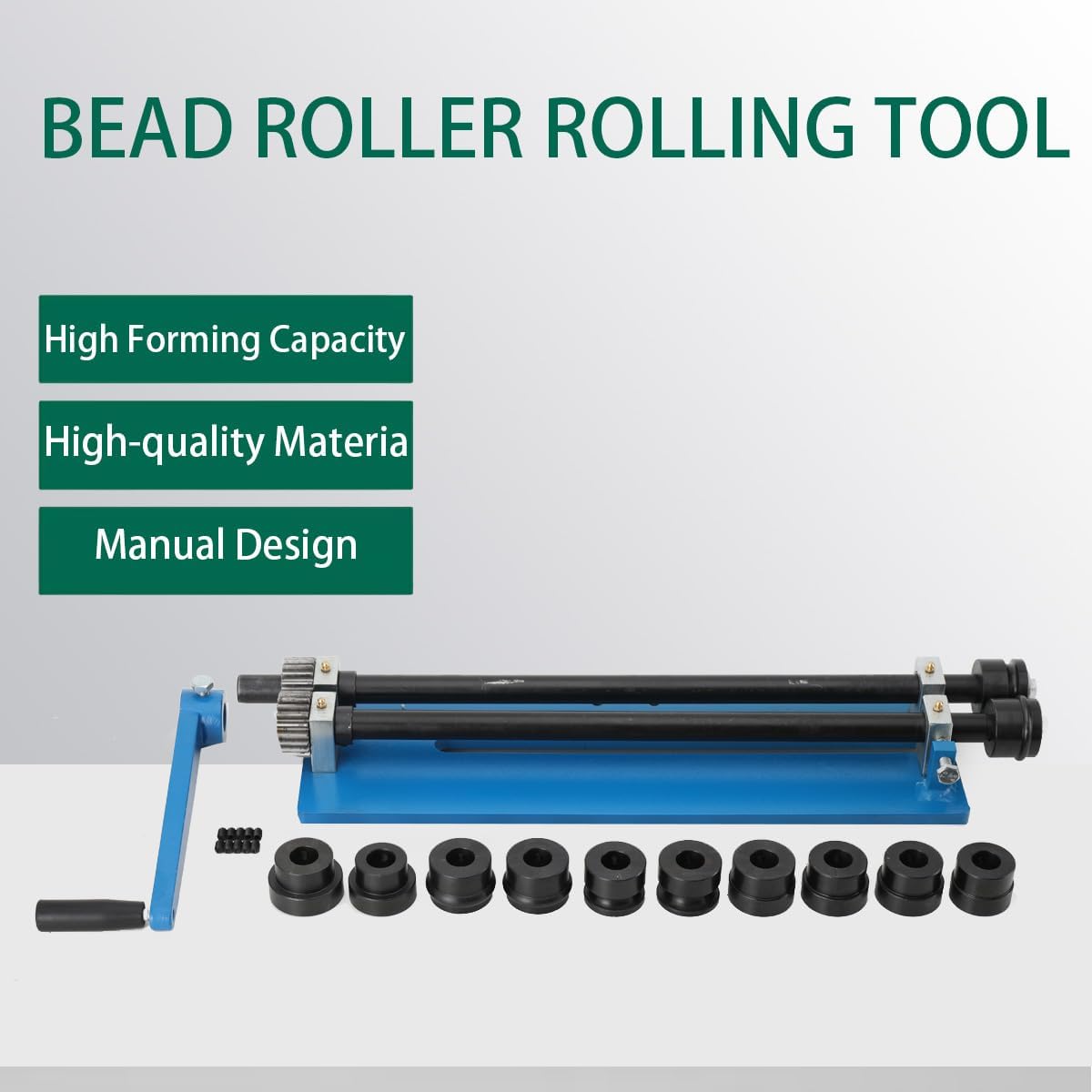 Sheet Metal Bead Roller Machine, 18 Sheet Metal Fabrication Bead Roller w/6 Sets Dies, Rotary Machine Flaring Tool Beading Machine for Metal Sheets, 0.06, 0.12, 0.24 Step Dies