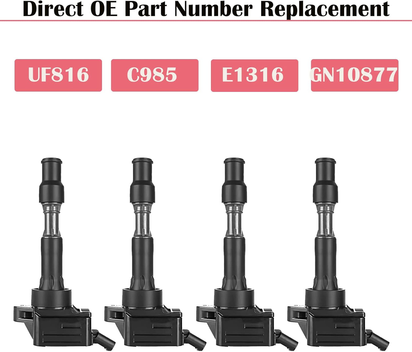 Set of 4 Ignition Coil Pack Fits for Hyundai Elantra Veloster Sonata Kia Forte Optima Soul 2017 2018 2019 2020 2.0 L4 Coil Packs Replaces# UF816