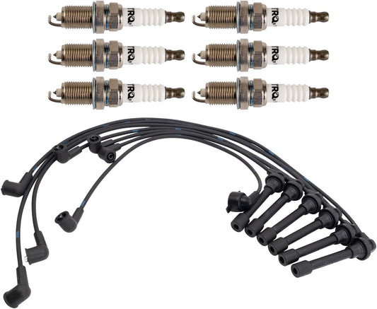 TRQ Ignition Kit Spark Plugs Wire Set Compatible with 1997-1999 Acura CL 1998-2001 Honda Accord