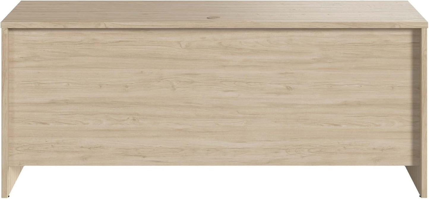 Bush Business Furniture Studio C 72W x 24D Credenza Desk in Natural Elm, Computer Table for Home or Professional Office