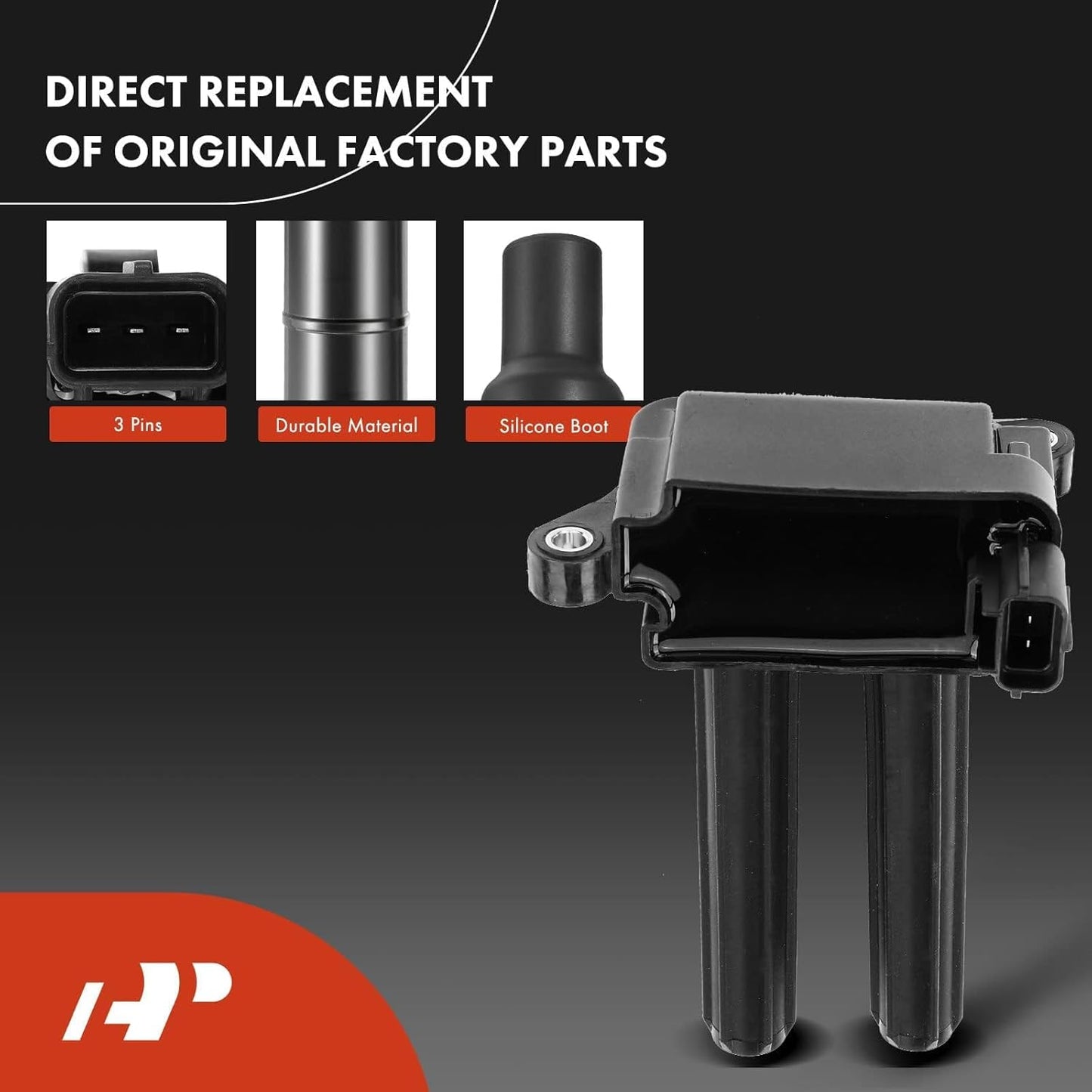 A-Premium 8x (Black) Ignition Coil Pack and 16x Iridium Spark Plugs Compatible with Dodge Ram 1500 2500 3500 Durango Challenger Charger & Jeep Grand Cherokee & Chrysler