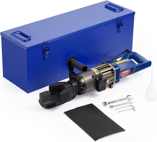 VEVOR Electric Hydraulic Rebar Bender, 1500W Portable Rebar Bending Machine, Bending up to 3/4 Inch #6 (6-20mm) within 4 Seconds, High Power Steel Rebar Bender w/Tool Case Oil Can,Black Blue RN-22