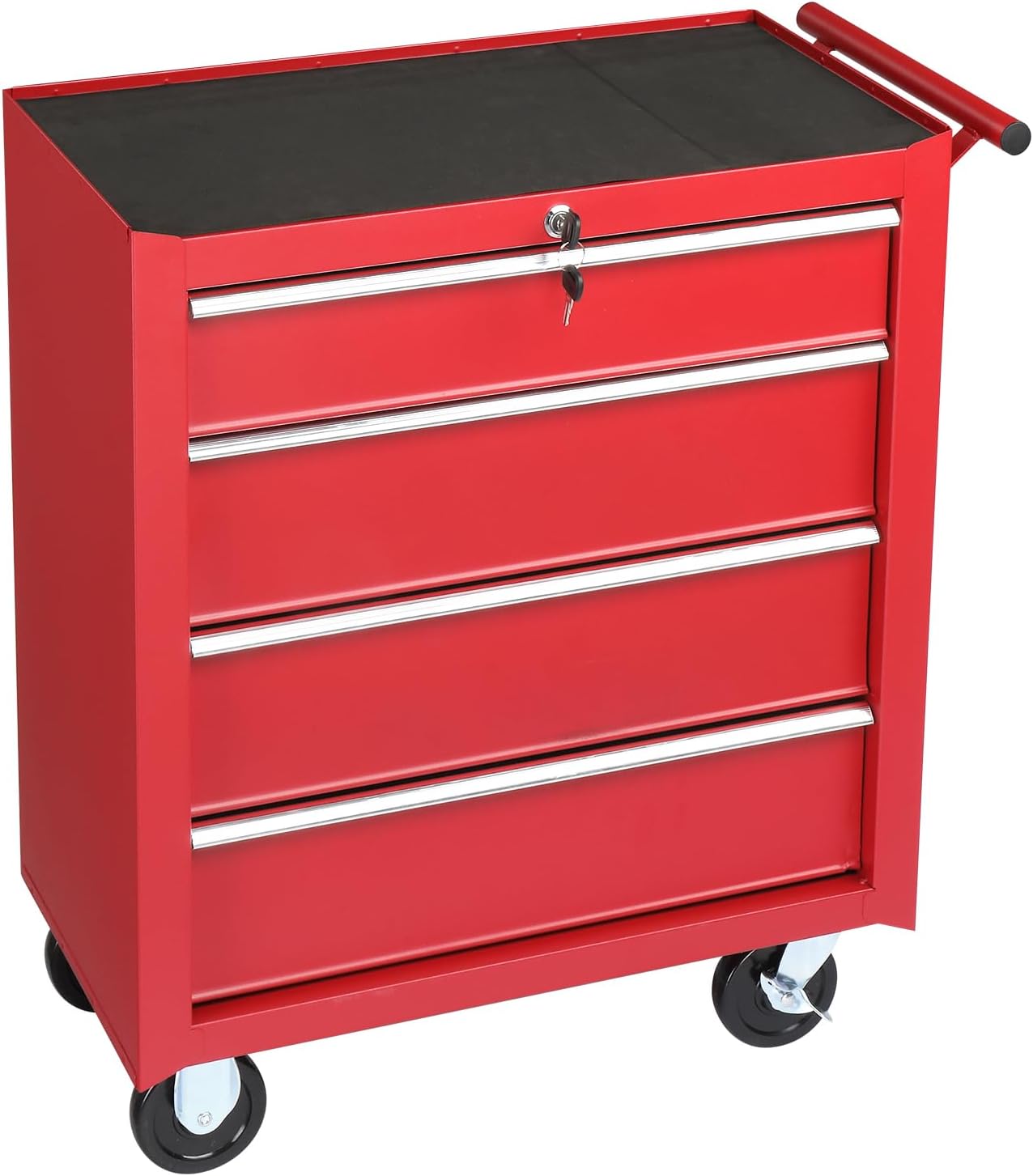 Winado 4-Drawer Tool Chest with Wheels & Lock & Key, Heavy Duty Cart Rolling Tool Box on Wheels, Metal Storage Cabinet, Rolling Tool Cart with Drawers for Garage, Warehouse & Repair Shop