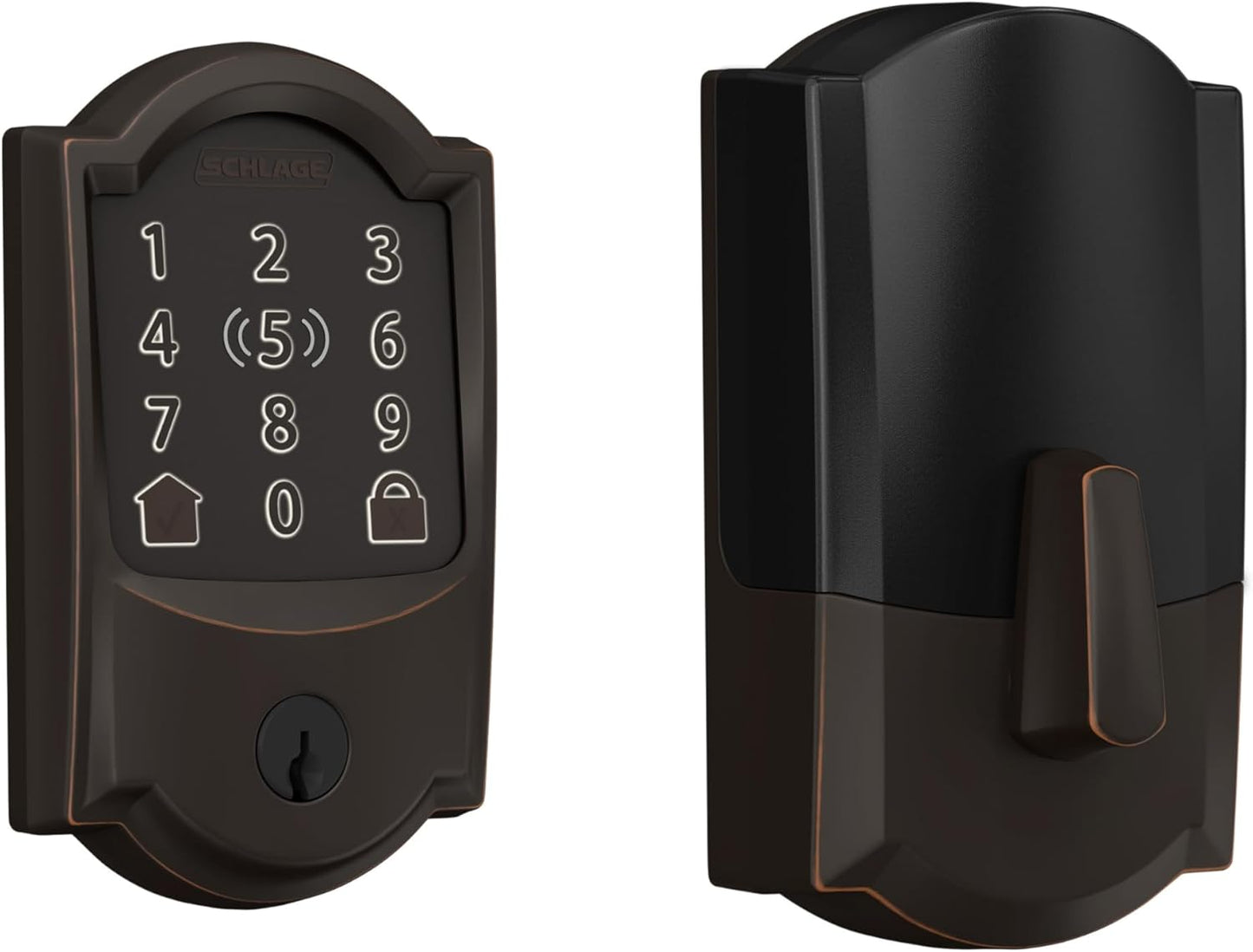 Schlage Encode Plus Smart Wi-Fi Lock for Front Door, Keyless Entry Deadbolt, Unlock with Apple Watch, Built-in WiFi and App Control, Easy Install, Alexa & Apple HomeKit Compatible, Matte Black
