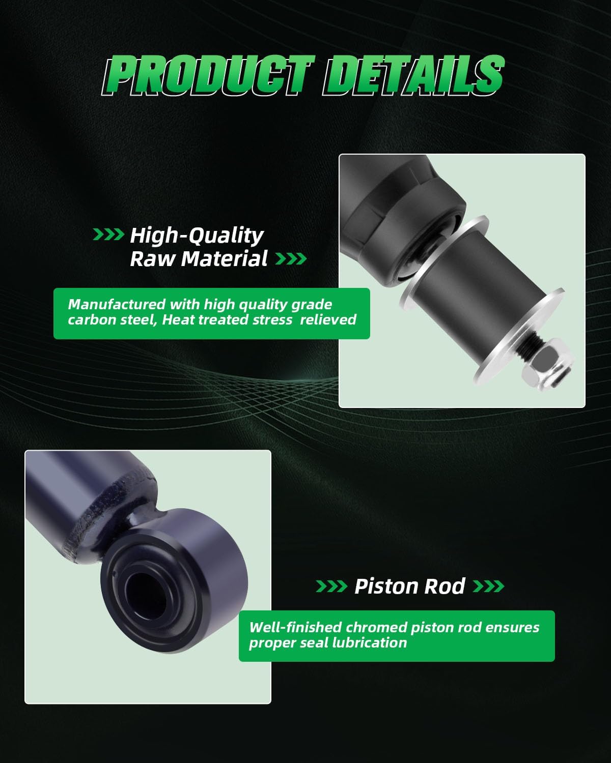 SCITOO Rear Auto Shocks Set, Fit for 2002-2005 Kia Sedona, Black Gas Struts Shock Absorber Set of 2 Bare Struts