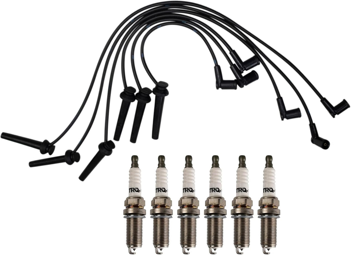 TRQ Ignition Kit Spark Plugs Wire Set Compatible with 2011-2019 Ford Fiesta