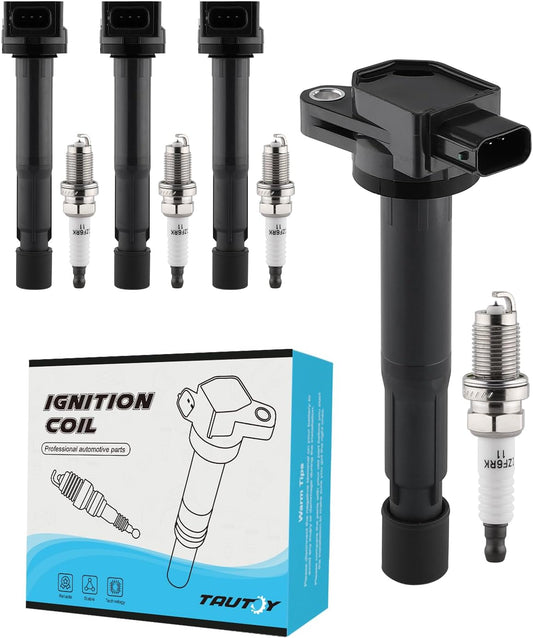 UF417 Ignition Coil SP1018 Spark Plug For Acura TSX 2.4L 2004-2008, RDX 2.3L 2007-2012, Set of 4, OE Replacement UF584 UF52 IC537 GN10370 E897 CUF2875 C775 C1450 5C1440 52-1781