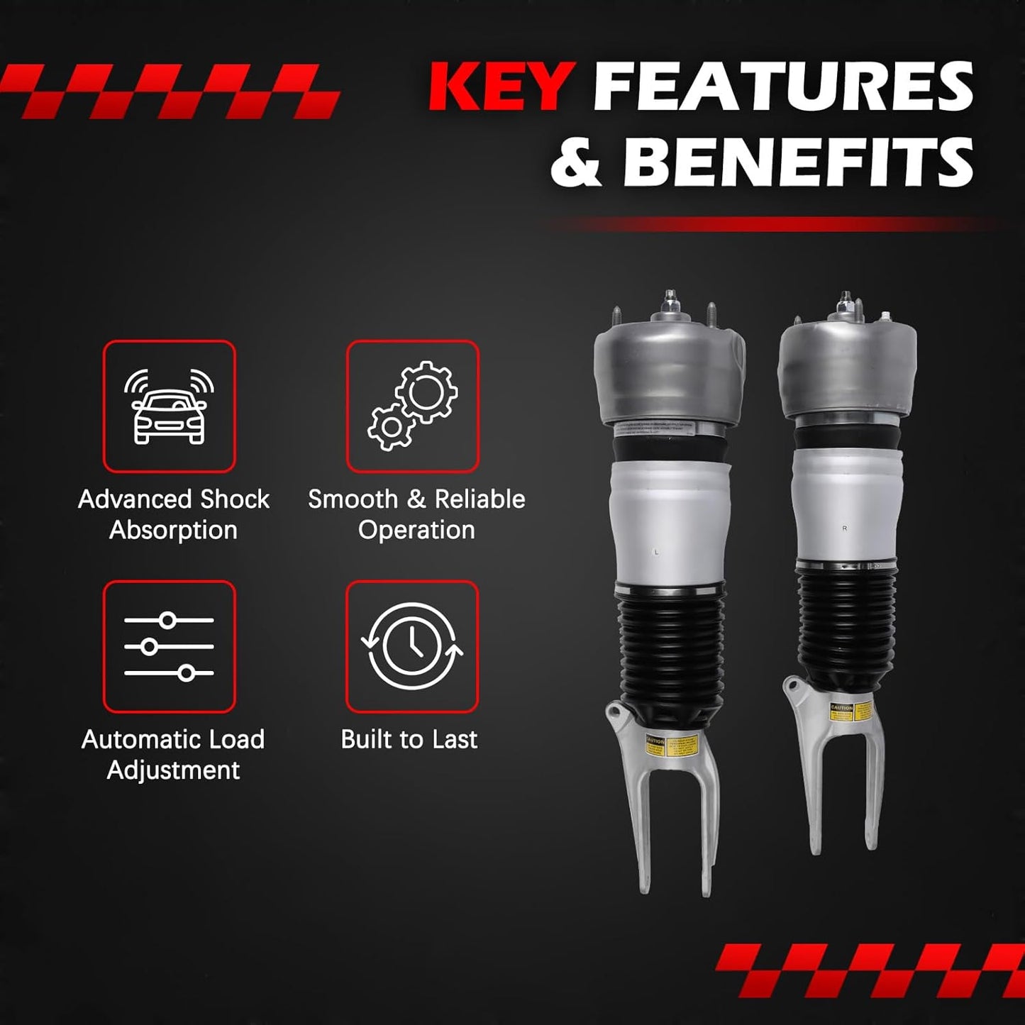 2pcs Front Air Suspension Shock Struts Compatible with Porsche Panamera 2010-2013 3.0L 3.6L 4.8L Replaces 97034305207