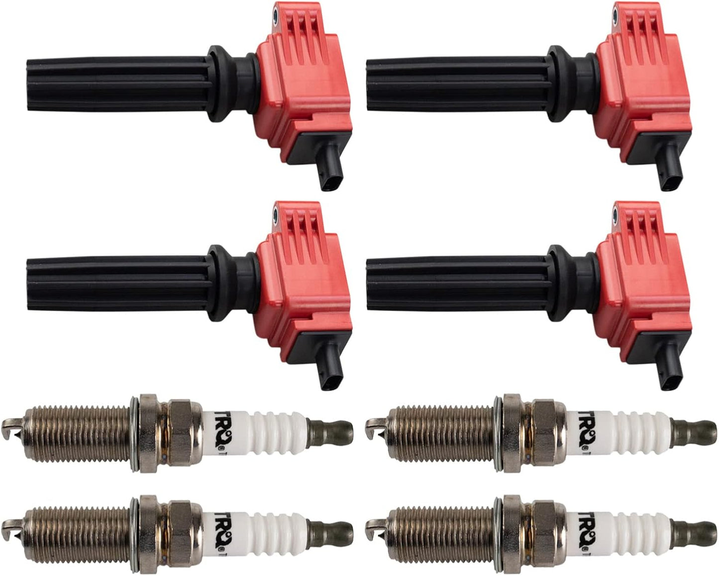 TRQ Ignition Kit Ignition Coil Spark Plugs Compatible with 92-01 Ford 91-97 Lincoln Mercury