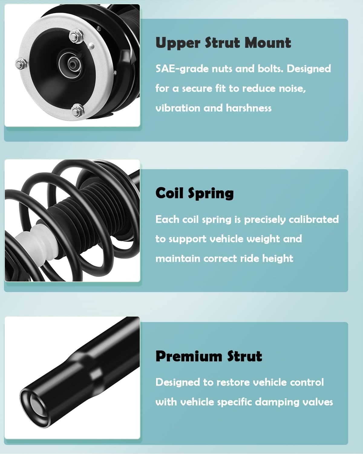 SCITOO Front Complete Struts Rear Shocks and Coil Spring Assembly for 2001-2005 for BMW 320i 2000 for BMW 323Ci 1999-2000 for BMW 323i Shocks Struts Assembly 171582 343352 - Set of 4