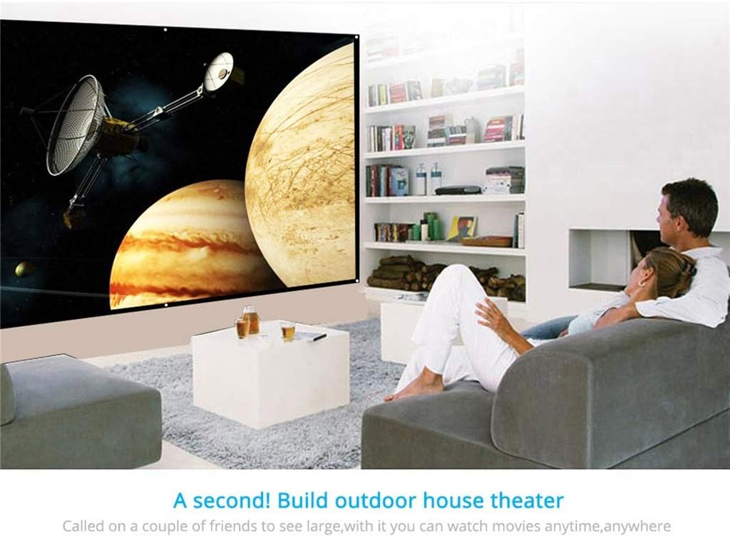 16:9 Full Projector Screen Home Cinema 60/72/100/150 Inch Indoor Outdoor Foldable Video Projection Screen Projector (Size : 72 inch) ()