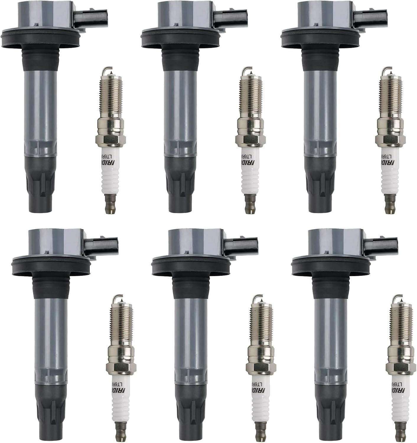 Set of 4 UF333 Ignition Coils and Spark Plugs Set Compatible with Toyota 2002-2008 Camry, 2001-2007 Highlander, 2001-2008 RAV4, SCION 2005-2010 TC Replace UF333 C1330 90919-02244