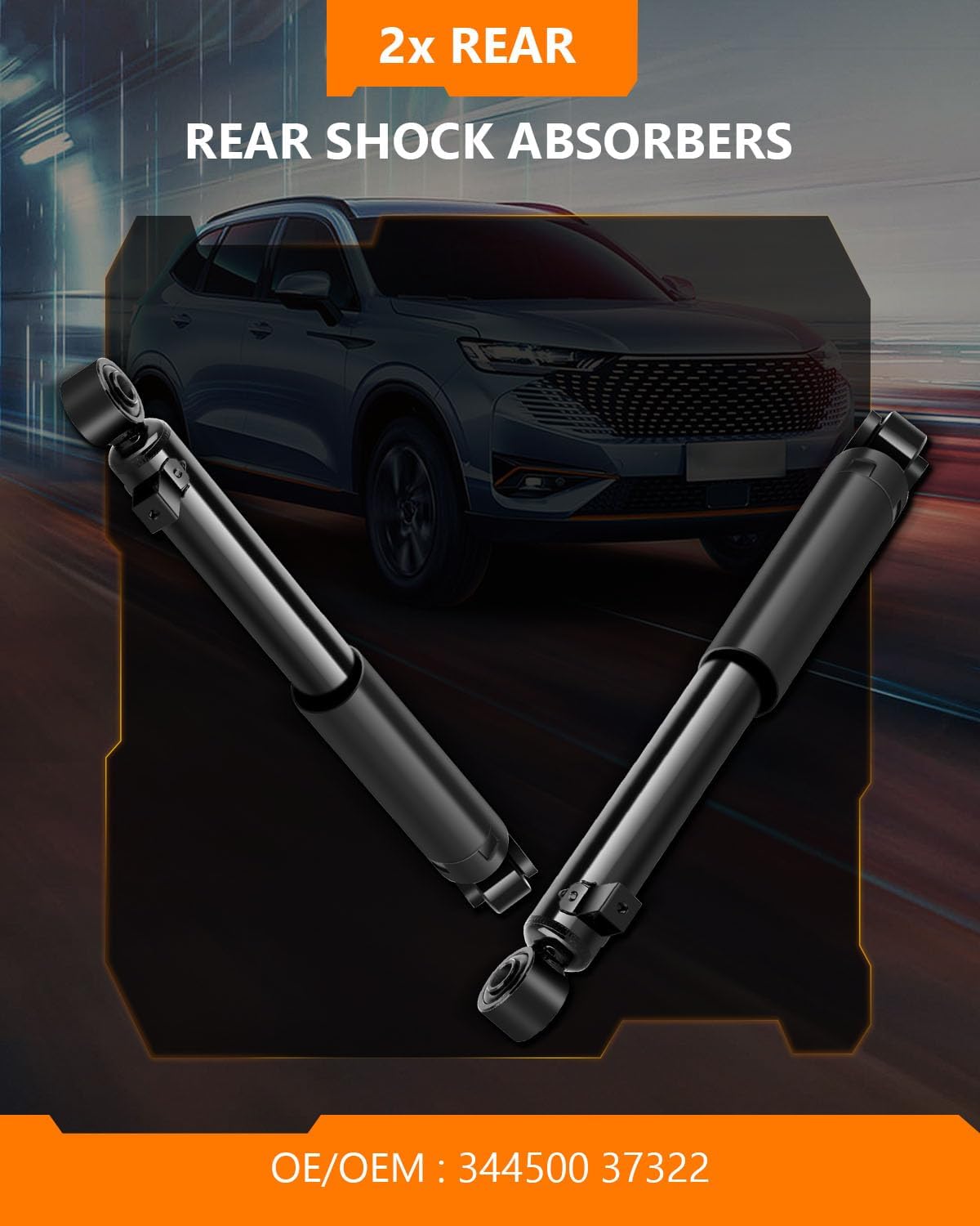 Shocks Rear for Hyundai/Kia, OCPTY Shock Absorbers Struts Fit for 2007-2012 for Hyundai Santa Fe | 2007-2012 for Hyundai Veracruz | 2011-2013 for Kia Sorento 344500 37322 Auto Shocks Sets Pack of 2