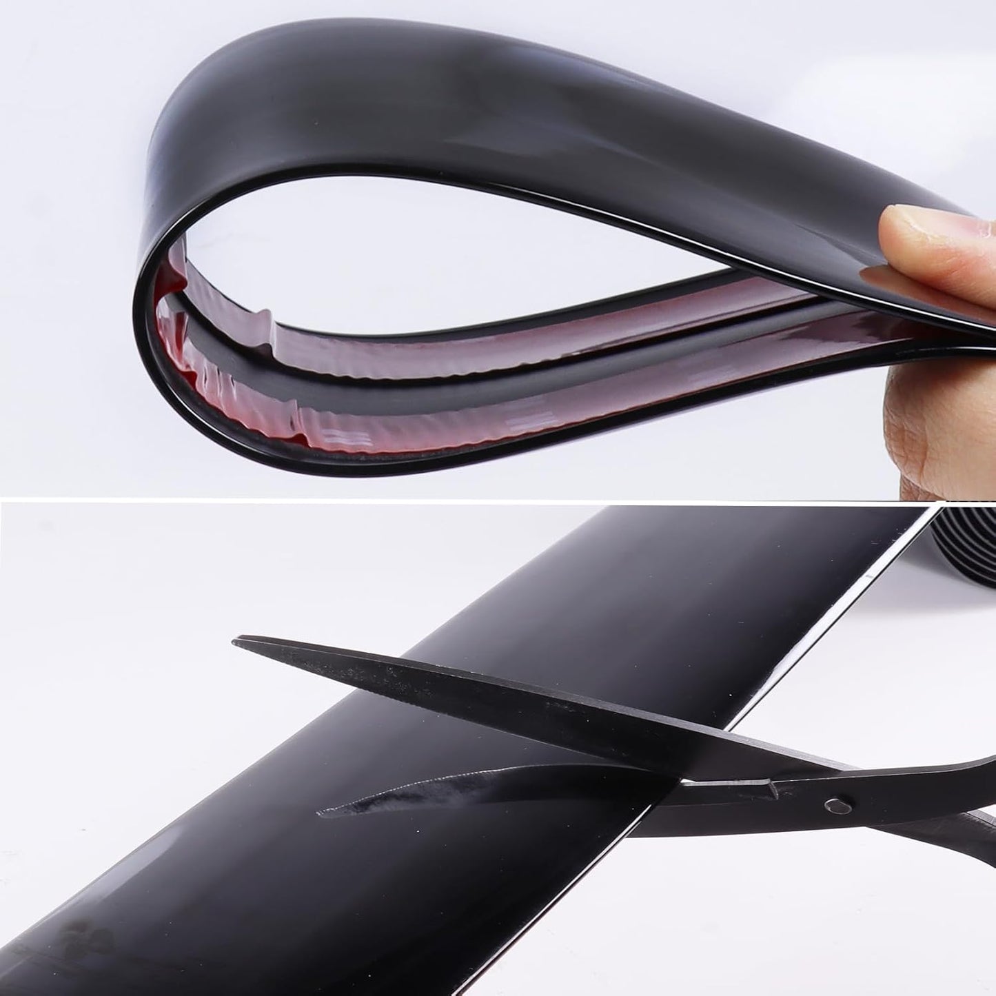 16FT Automotive Trim Molding Glossy Black 2"(50mm) Wide Car Side Moldings UV-Protected Scratch-Proof for All Vehicles Body Door Window Bumper Self Adhesive