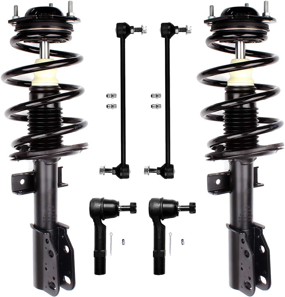 SCITOO Struts suspension kit For Chevrolet Traverse 15 16,For GMC Acadia 11 12 15 16,For Buick Enclave 12 13 Front Strut Spring Assembly Tie Rod End Stabilizer Bar Link 6Pcs,172518 ES800286 K750155