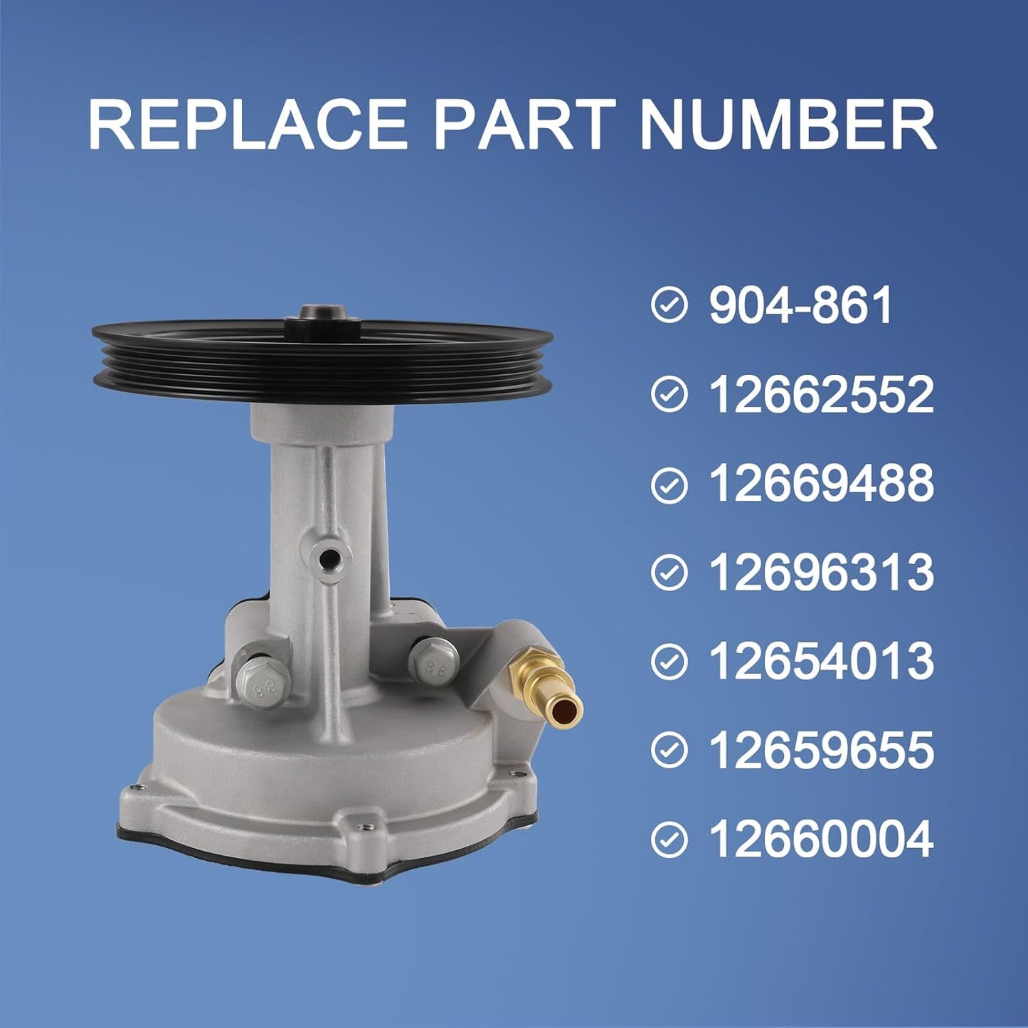Vacuum Pump Compatible with Cadillac Escalade, Chevrolet Suburban/Silverado/Tahoe/Cheyenne, GMC Sierra/Yukon, Replace#12662552 12669488 12696313 12654013 12659655 12660004 904-861