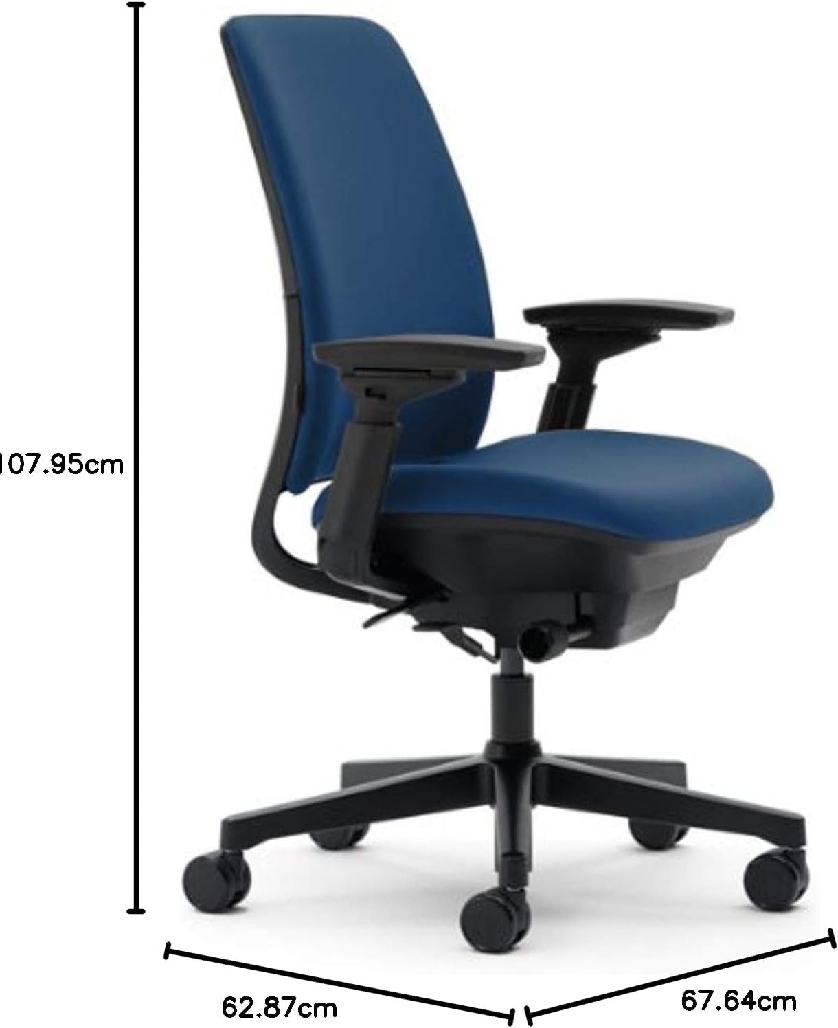 Steelcase Amia Office Chair - Most Comfortable Sit - 4 Points of Adjustability - Ergonomic Desk Chair - Upper Back Support - Adjustable Lumbar Support - Blue Fabric