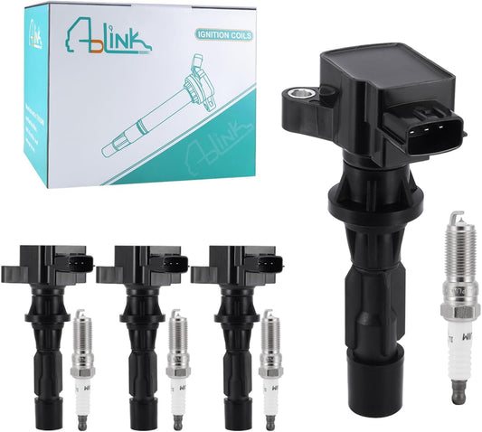 4PCS UF540 Ignition Coil Pack/90083 Spark Plugs 2.0L 2.3L 2.5L For Mazda CX-7 2007-2012,MX-5 Miata 2006-2015,for Mazda 3 6 2006-2013,for Mazda 3 Sport 2009 2010/2012 2013 5C1740 L3G218100