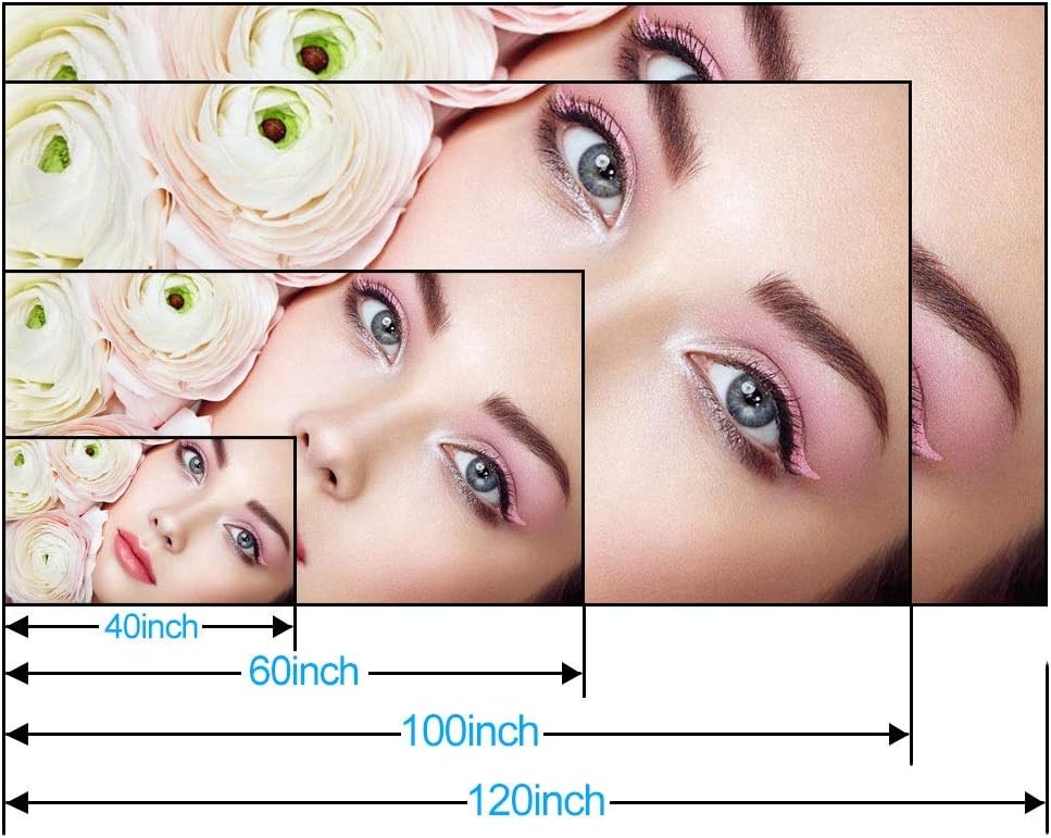 100inch 120inch 16:9 Portable Foldable Front Rear Home Theater Outdoor Movie Wall White Projector Projection Screen for Projector (Size : 120 inch)