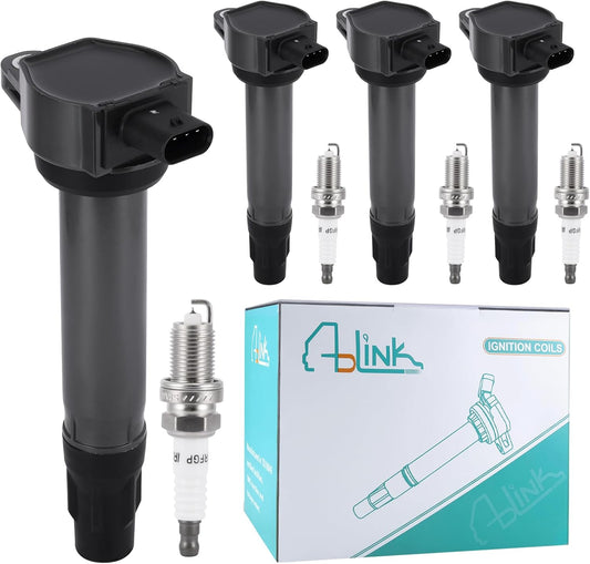 AULNIK Set of 4 Ignition Coil Pack and Iridium Spark Plugs (1.8L 2.0L 2.4L) For 2007-2017 Jeep Compass Patriot, Dodge Avenger Caliber Journey, Chrysler 200 Cirrus Sebring