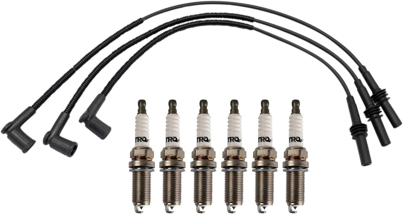 TRQ Ignition Kit Spark Plugs Wire Set Compatible with 2011-2019 Ford Fiesta