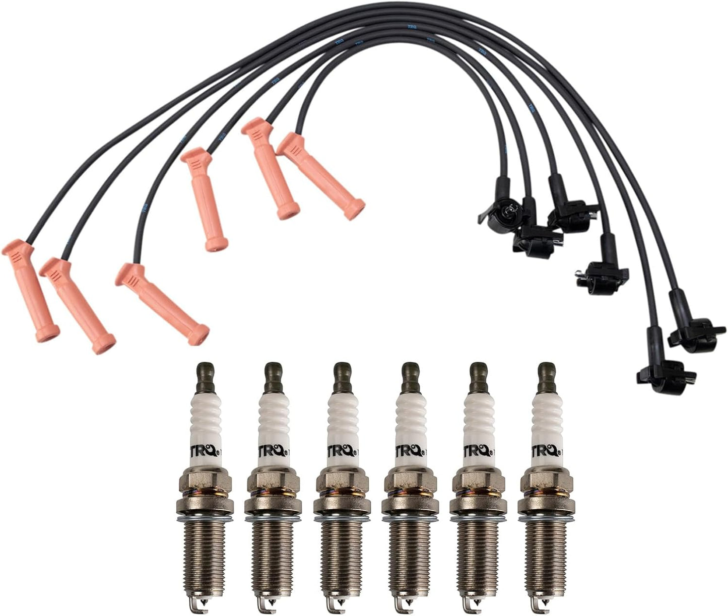 TRQ Ignition Kit Spark Plugs Wire Set Compatible with 2011-2019 Ford Fiesta