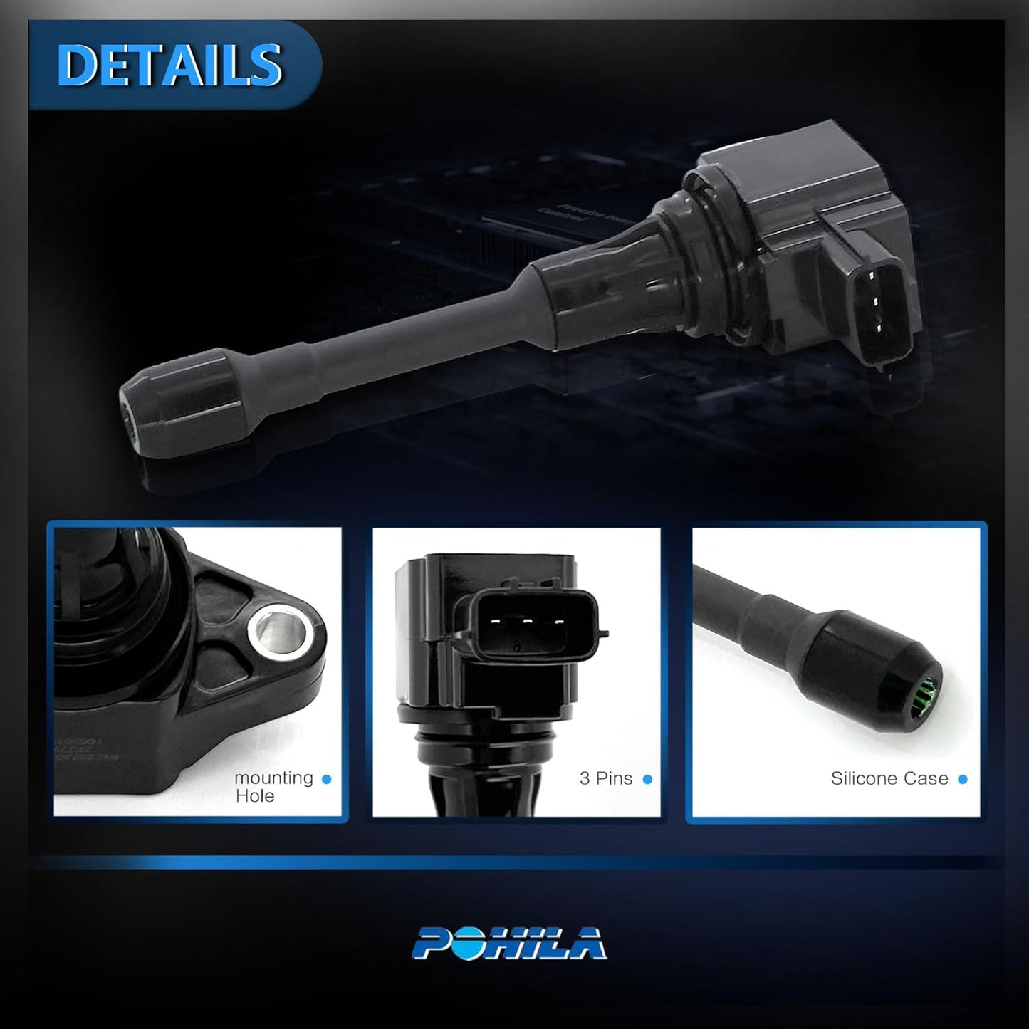 Set of 4 Ignition Coil Pack 2007 2008 2009 2010 2011 2012 Replacement for Nissan Altima Versa Sentra Cube Rogue Frontier 2013 2014 2015 Infiniti M56 FX50 QX60 QX70 2.5L 2.0L 1.8L Replace# UF549