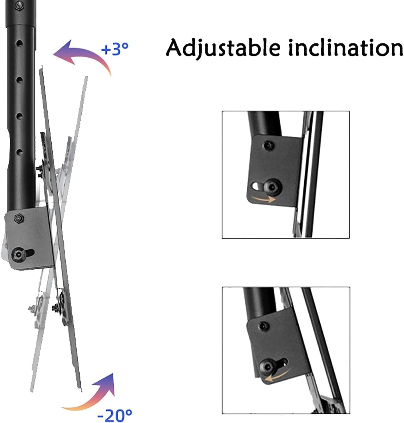tv Wall Mount' Telescopic TV Bracket TV Ceiling Mount Bracket, Adjustable Tilt TV Bracket, Fits 37-80 Inch Screen TVs Folding tv Mount Wall Mount tv Bracket