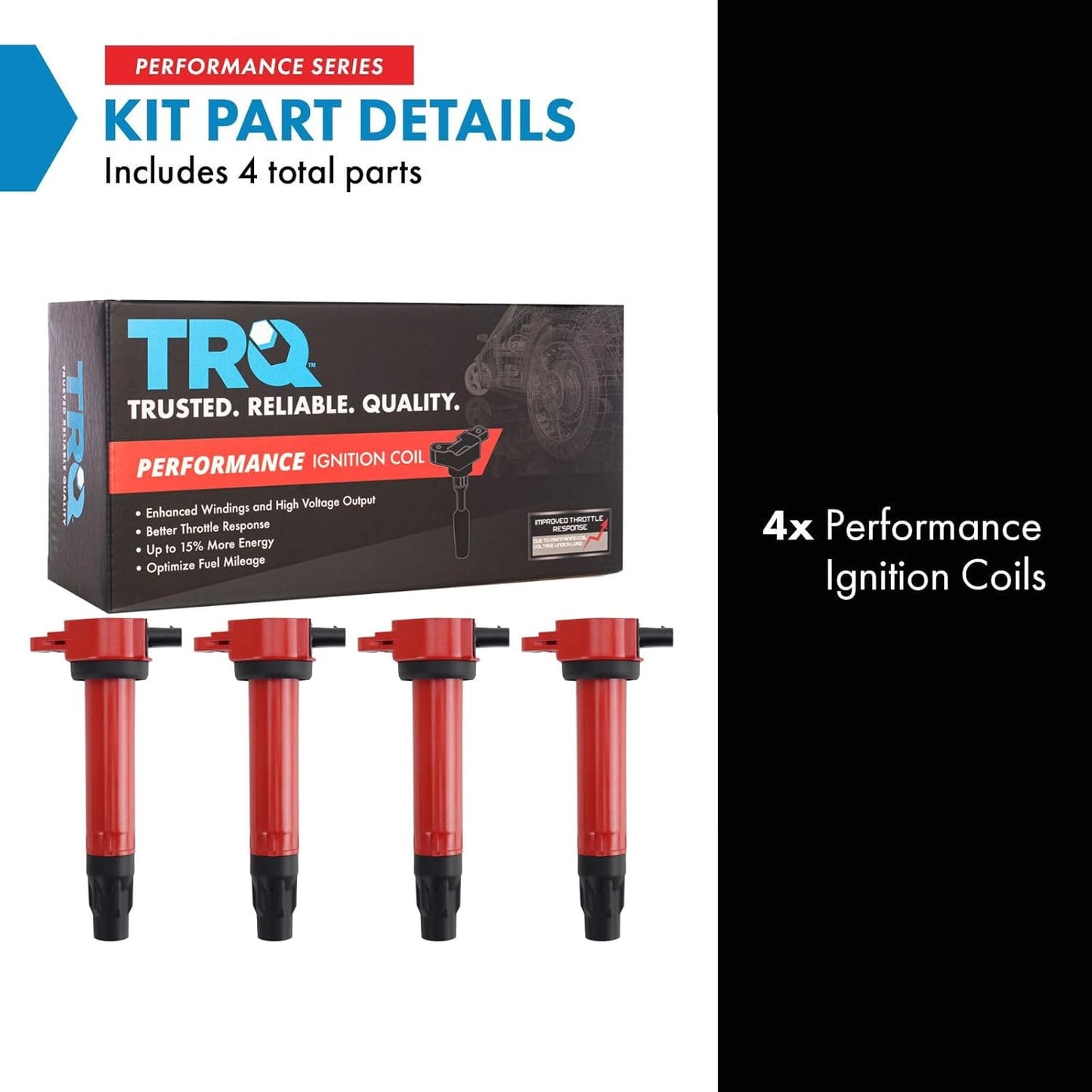 TRQ Ignition Coil Set Compatible with 2011-2014 Chrysler 200 2007-2010 Sebring 2008-2014 Dodge Avenger 2007-2012 Caliber 2009-2020 Journey 2007-2017 Jeep Compass Patriot