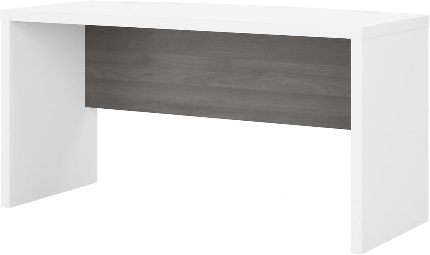 Bush Furniture Bow Front Desk with Wire Management | Echo Collection Office Computer Table for Home Office with Quick-to-Assemble Hardware | 60Wx28Lx30H