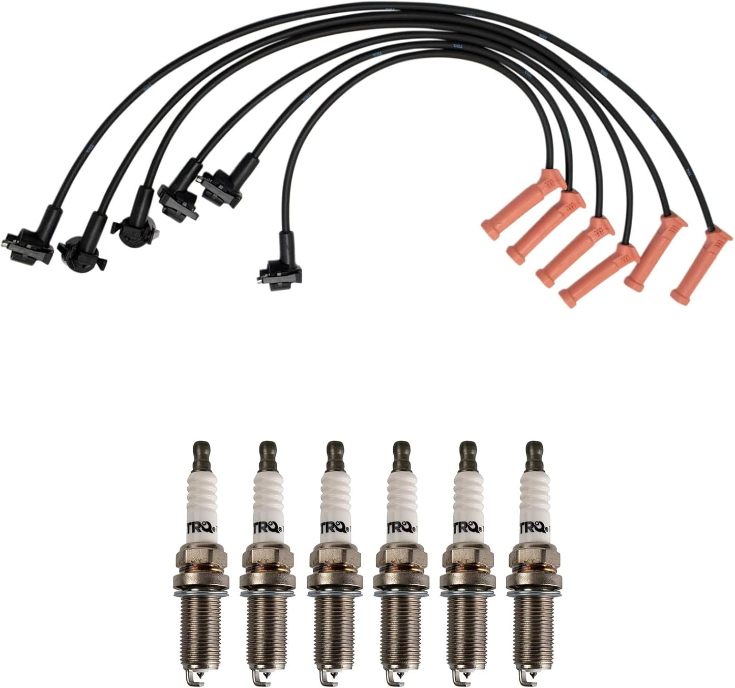TRQ Ignition Kit Spark Plugs Wire Set Compatible with 2011-2019 Ford Fiesta