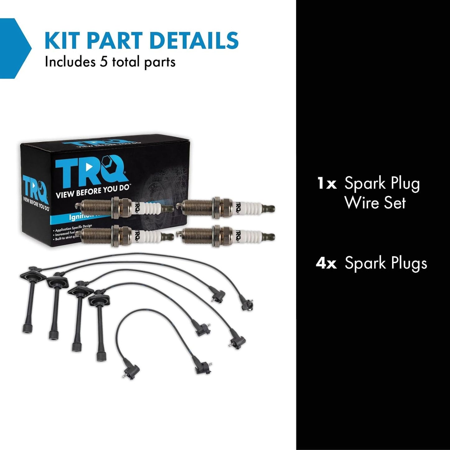 TRQ Ignition Kit Spark Plugs Wire Set Compatible with 1993-1999 Toyota Celica