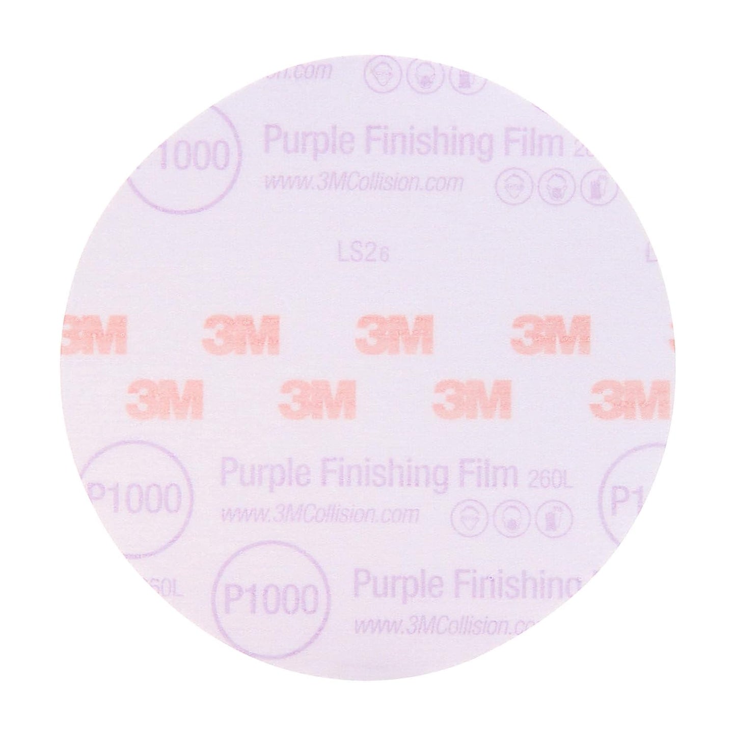 3M Hookit Purple Finishing Film Abrasive Disc 30667, 6 in, 1500+ Grade, 50 Pack, Clear Coat Sanding, Paint Finishing, Defect Removal, Long Lasting