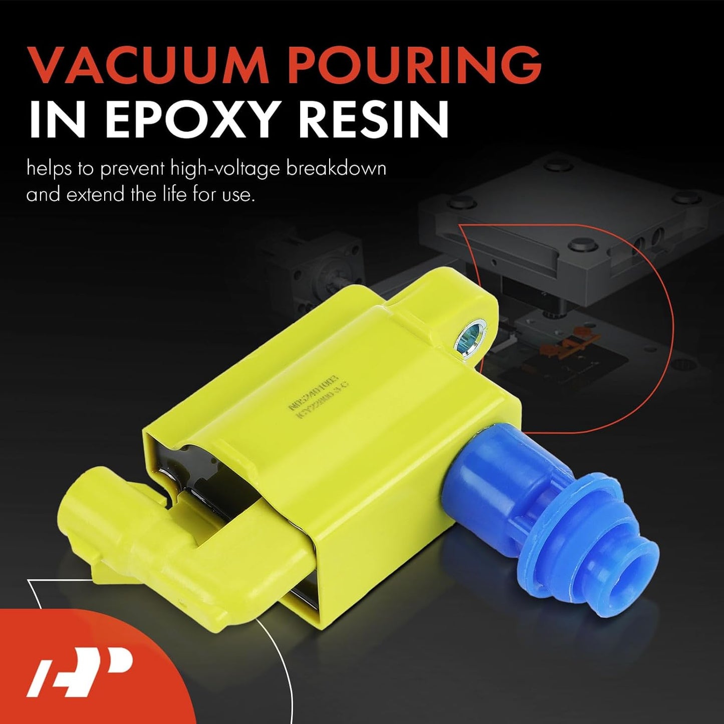 A-Premium (Yellow) Engine Ignition Coil Pack Compatible with Lexus IS300 2001-2005, GS300 1998-2005, SC300 1998-2000 & Toyota Supra 1998, 3.0L, 3-PC Set, Replace# 9091902216