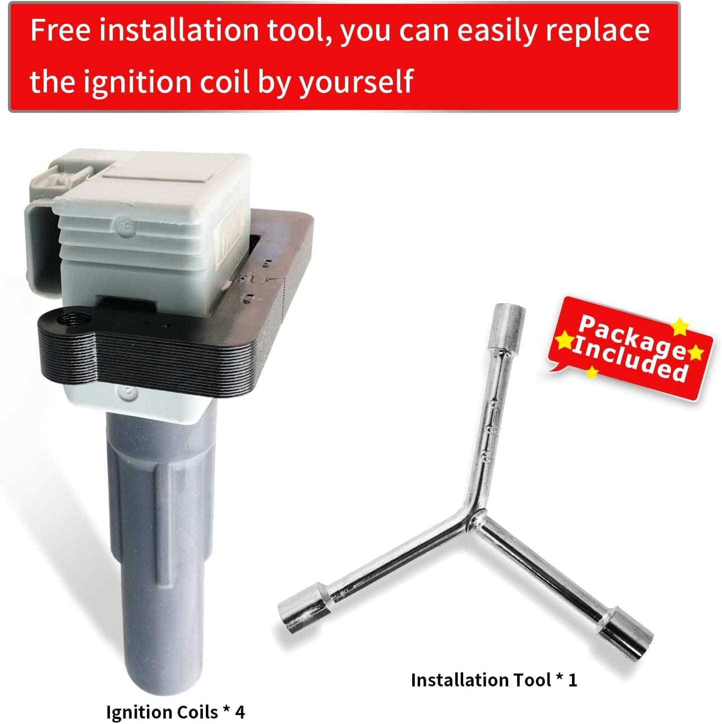 Set of 4 Ignition Coils UF480 UF508 Compatible with Subaru Impreza Baja Outback Legacy - H4 2.0L 2.5L Turbo Replaces 22433AA561 22433AA560 C1479 C1401 UF567