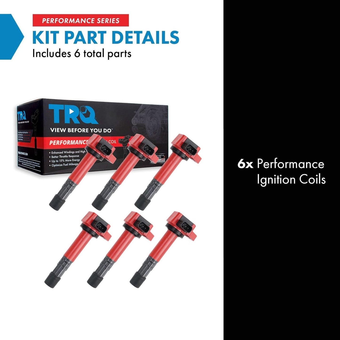 TRQ Performance Ignition Coil Set Compatible with 2001-2009 Acura MDX 2004-2007 Honda Accord 2003-2008 Pilot 2006-2008 Ridgeline Saturn Vue