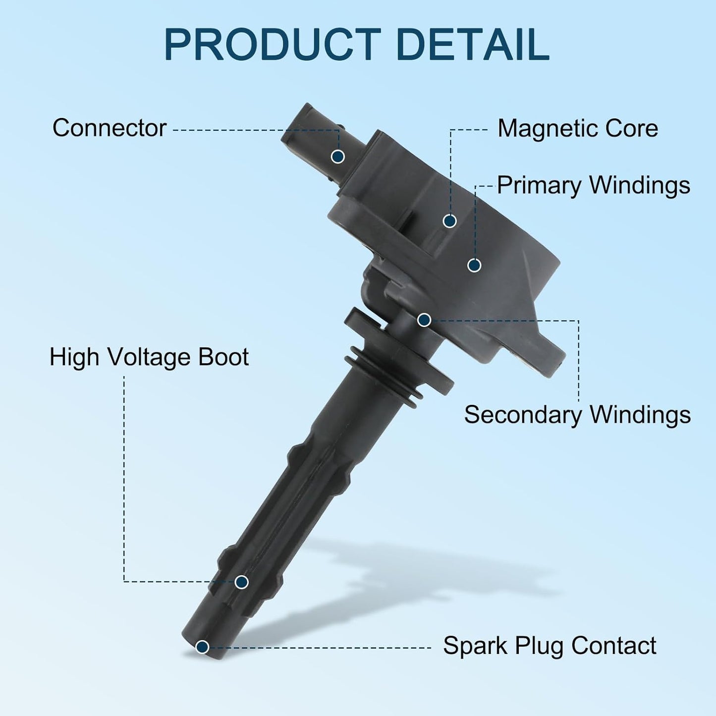 Set of 6 Ignition Coil Pack Compatible with Mercedes Benz E350 GLK350 ML350 ML450 R350 S400 C230 C280 C300 C350 CLK350 SLK280 SLK300 SLK350 V6 3.0L 3.5L Replace# UF535, UF585, C1691, 5C1748