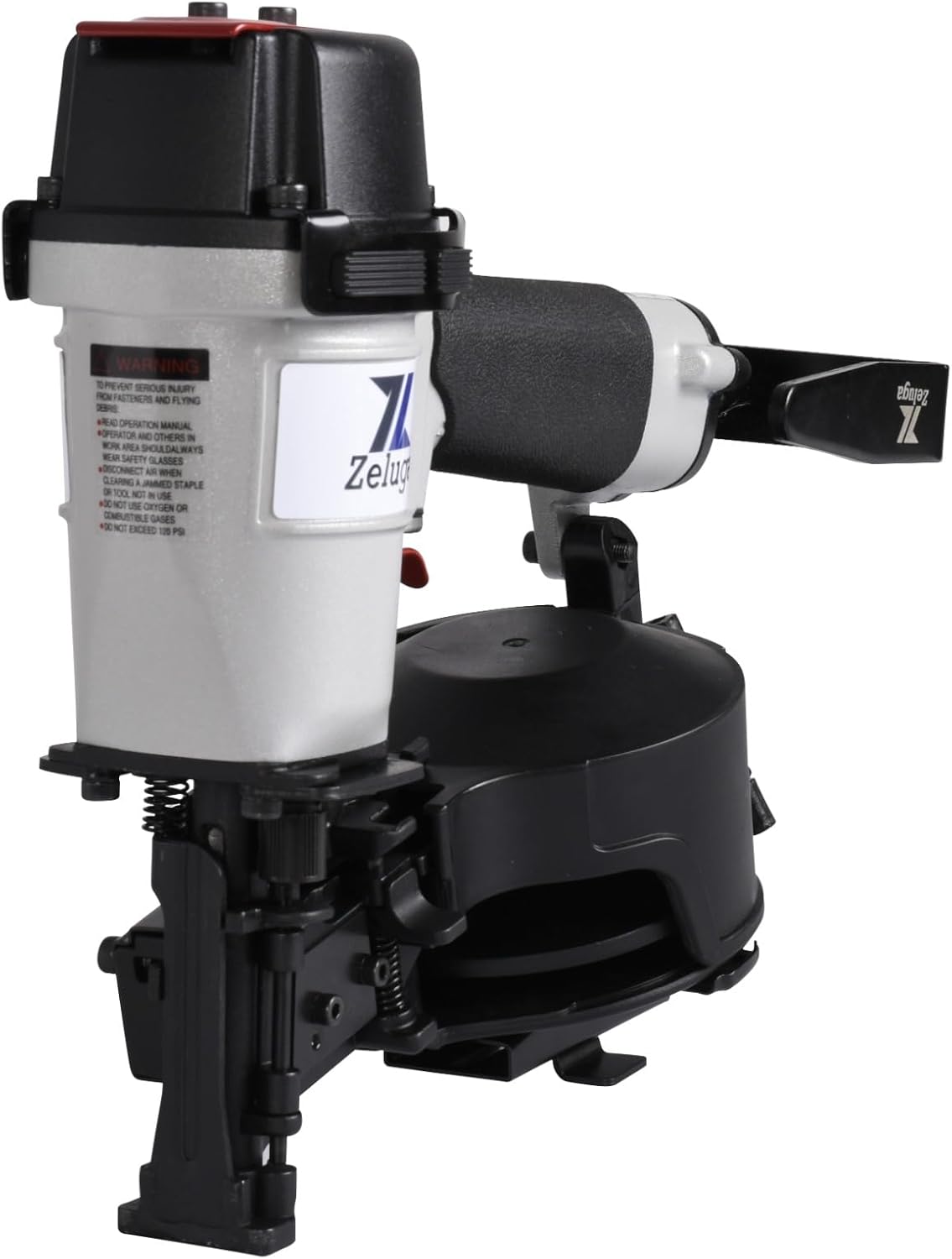 28-145 Pneumatic 15 Degree Coil Roofing Nailer with 120 PCS Load Capacity Coil Nailer Kit with Eye Protection and Repair Kit