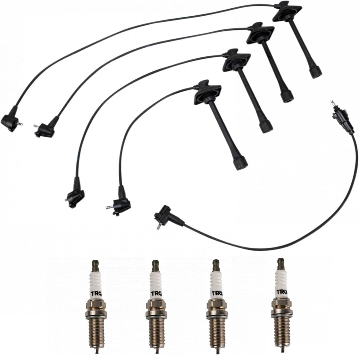 TRQ Ignition Kit Spark Plugs Wire Set Compatible with 2011-2019 Ford Fiesta