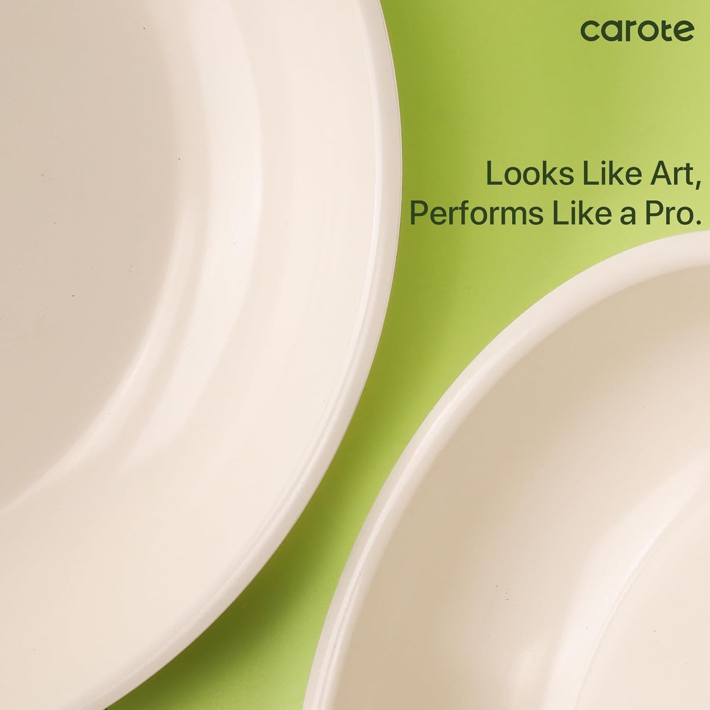 CAROTE 19pcs Pots and Pans Set Non Stick, Ceramic Cookware Sets, Oven/Fridge Safe, Space Saving Pots Set, Nonstick Cooking Set with Versatile Detachable Handle, Induction RV Set, Cream White