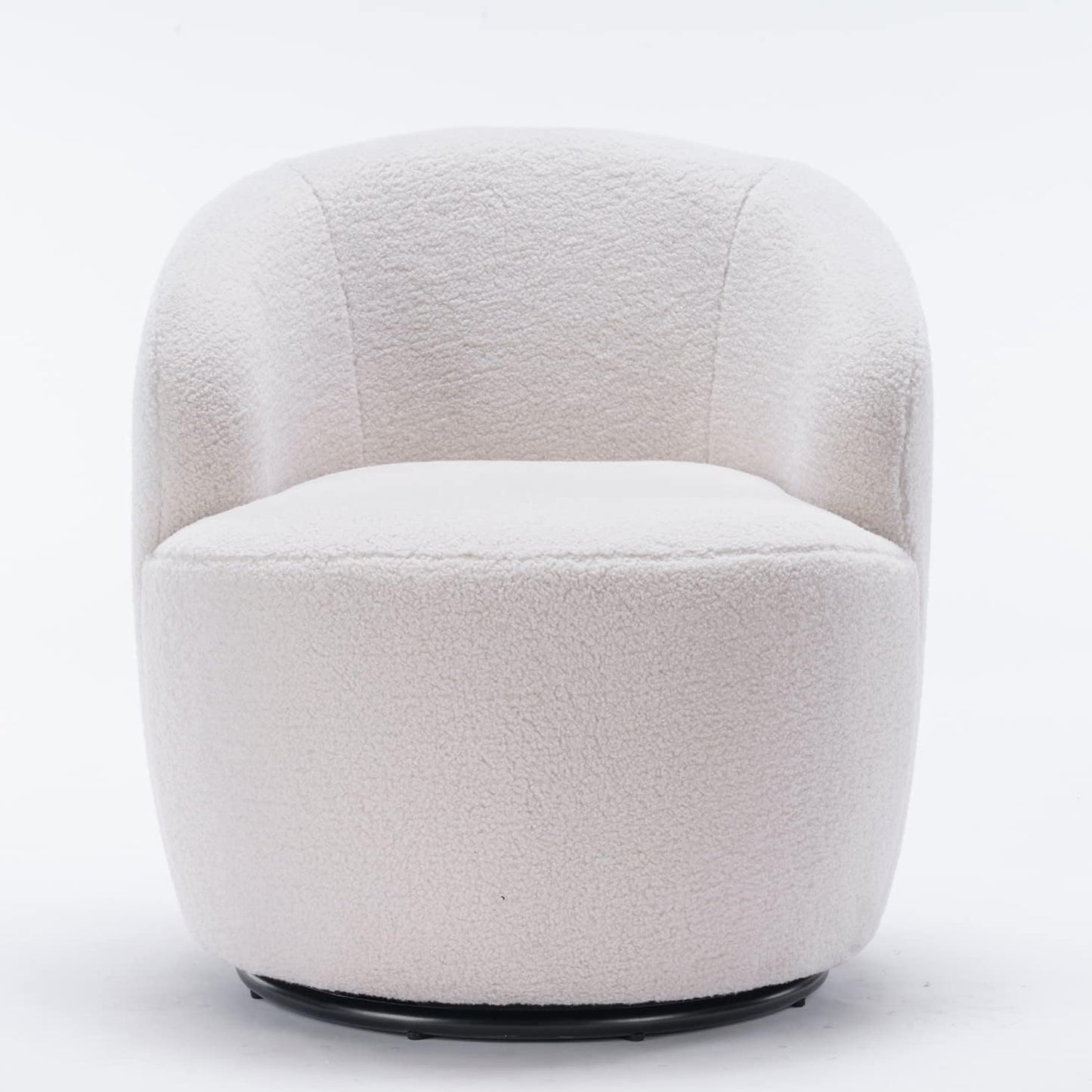 Set of 2 Teddy Fabric Swivel Accent Barrel Chair Armchair Upholstered Cozy Club Leisure Chair Single Sofa Reading Chair for Living Room Bedroom Conversation Areas Small Space (Coffee)