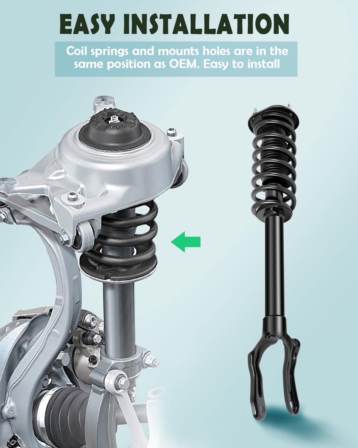 SCITOO Front Pair Strut & Spring Complete Assembly Compatible with for Dodge Durango 2011 2012 2013 2014 2015 Complete Struts 1335883L 1335883R