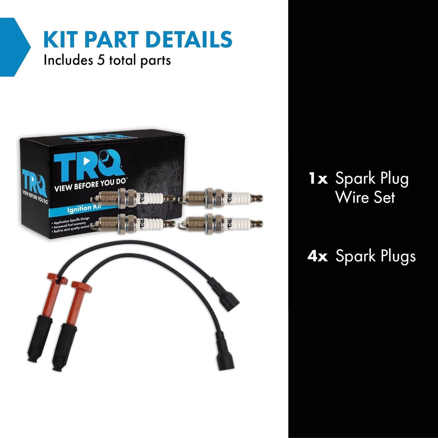 TRQ Ignition Kit Spark Plugs Wire Set Compatible with 2000 Mercedes-Benz C230 1998-2000 SLK230