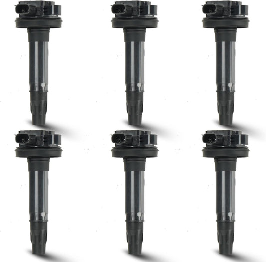 6PCS Ignition Coil Pack Compatible with Ford Mercury Mazda Lincoln 3.5L, 3.7L V6 Edge, F150, Explorer, Mustang, Taurus X, MKZ, Transit T150 T250 T350, Replace for DG520 UF553 C1595, Black